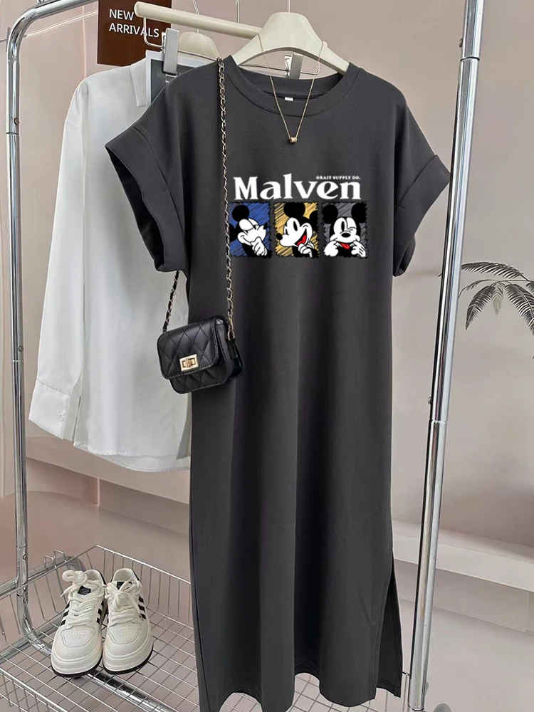

Платье для беременных с Микки Маусом Диснея, хлопковое платье, свободное платье выше колена, футболка с короткими рукавами, модное платье для детского живота