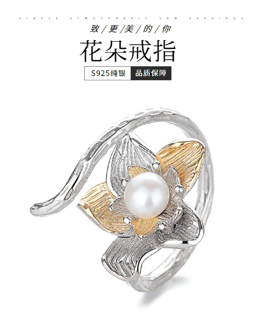 new  AAAA ++++ 9-10MM  10-11mm 11-12mm  ROUND  akoya white Pearl Ring Opening Silver Adjustable size gift box