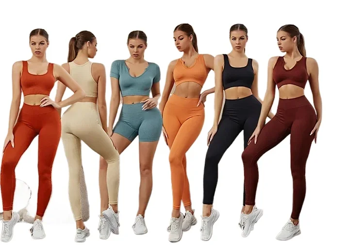 

Ribbed Leggings Pants Vest Bra Crop Top Yoga Wear Women Gym Clothing Training Fitness Sportswear Sports Workout Clothes Outfits