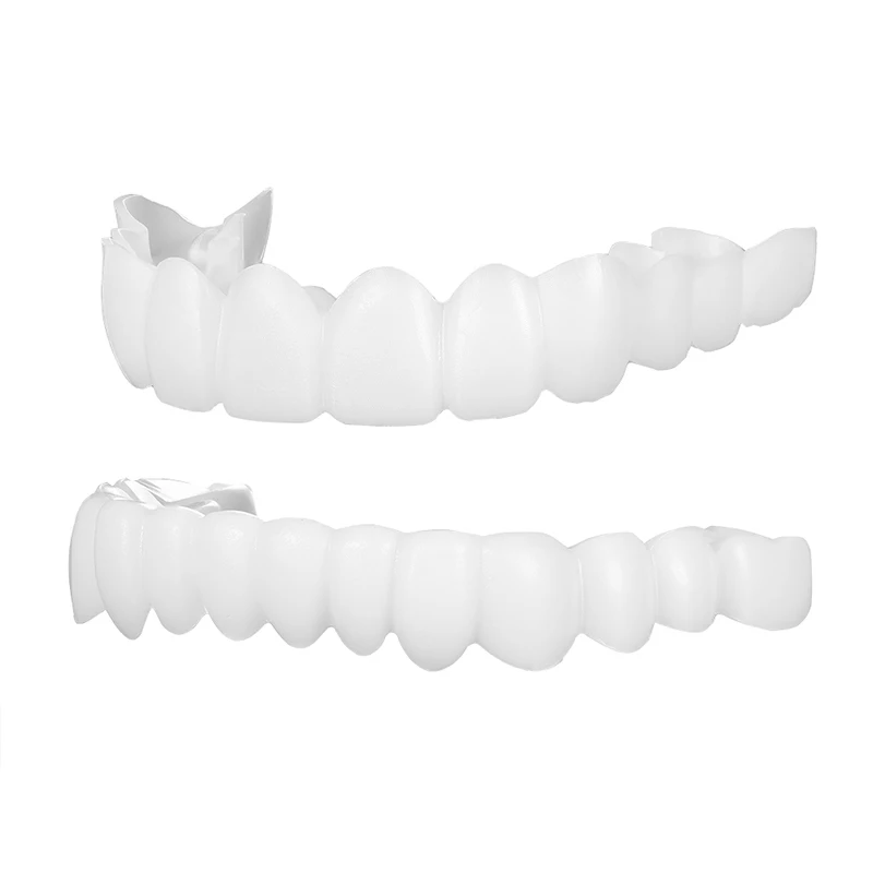 Juego de carillas de dientes para blanqueamiento, carillas dentales portátiles, sonrisa instantánea temporal, cubierta de dientes falsos, dentadura con caja de almacenamiento, 5 unidades