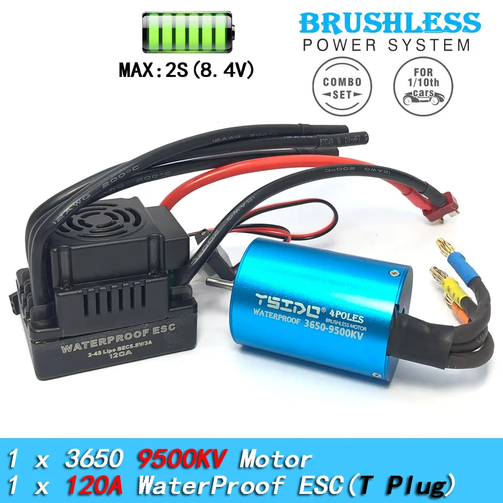 YSIDO 3650 Brushless Motor 60A/80A/120A ESC W/ Heatsink Cooling Combo for Axial Traxxas HSP Tamiya Arrma RedCat 1/10 RC Car Part view 6