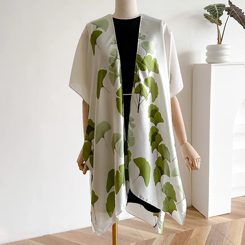 

Летняя Пляжная пикантная Женская модная накидка для бикини с разрезом и принтом, свободная блузка, солнцезащитное удобное пончо, Лидер продаж 2024