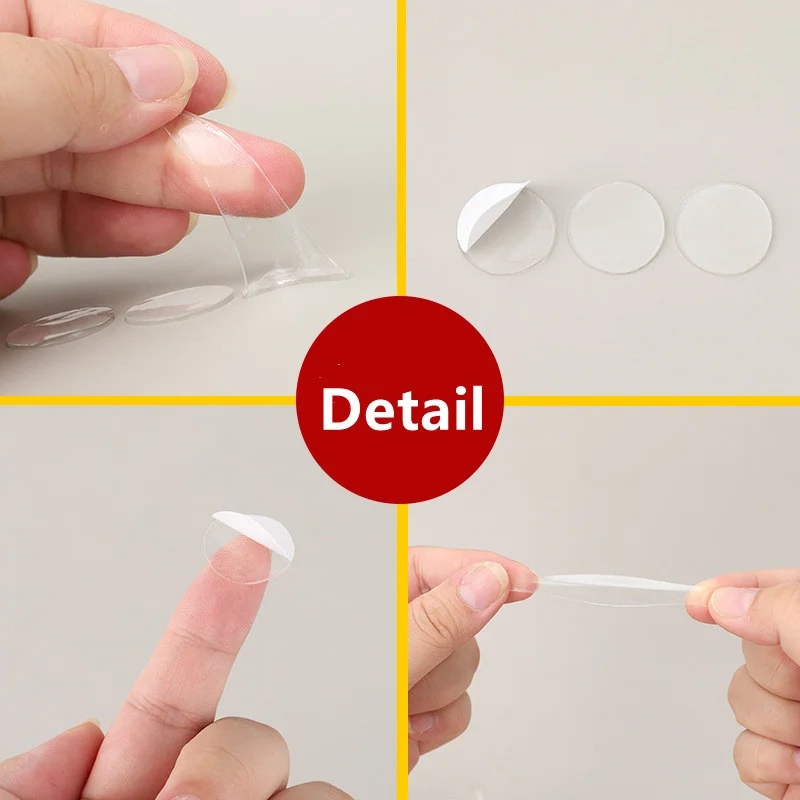 Removable Double Sided Tape Stickers Transparent Waterproof No Trace Round Sticky Festival Decoration Adhesive Sticker