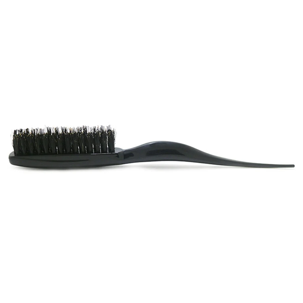 

Professional Custom Hair Styling Tools Three Row Natural Boar Bristle Hair Comb Black Eco-Friendly Comfortable Grip