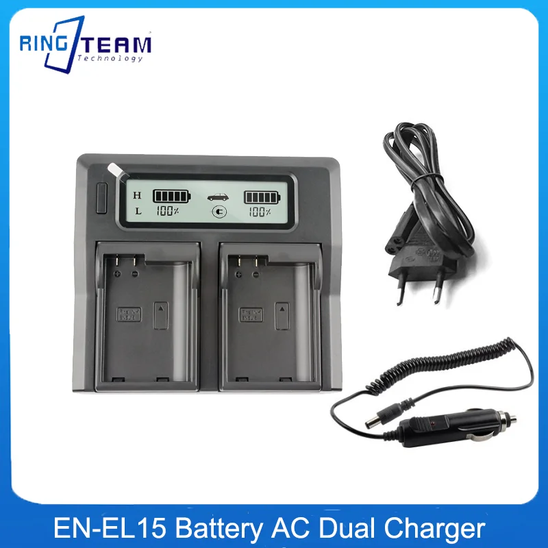 

ENEL15 EN EL15 EL15A EN-EL15 Battery LCD Dual Charger for Nikon D7000 D600 D610 D600E D800 D800E D810 D7100 d750 V1