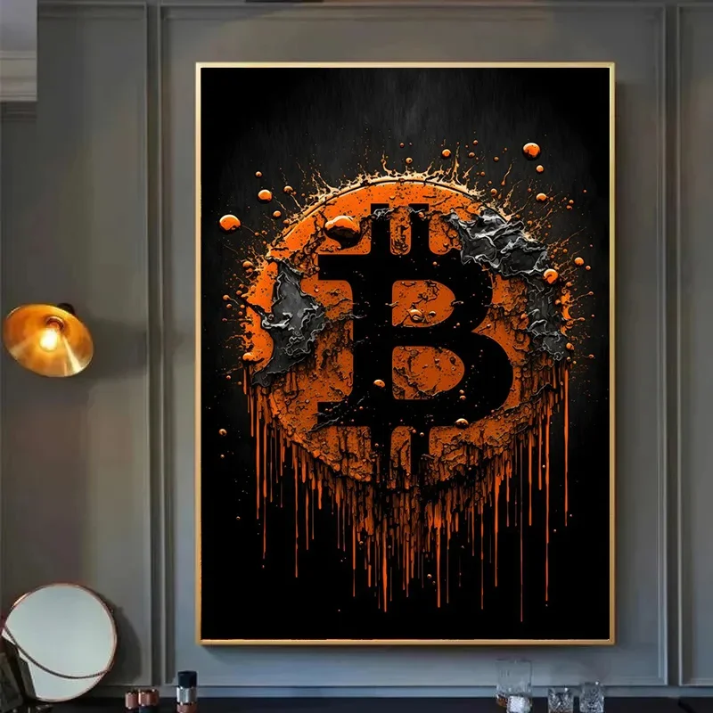 ألوان مائية تشفير ترشيش بيتكوين إيثريوم ملصق ETH BTC تشفير العملات الافتراضية حائط لوح رسم الفن لديكور غرفة المعيشة #3