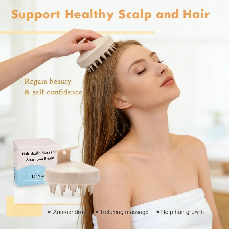 

Силиконовая щетка для шампуня, массажер для кожи головы — инструмент для мытья волос с мягкой щетиной для глубокой очистки, легкого пеняния и ухода за перхотами