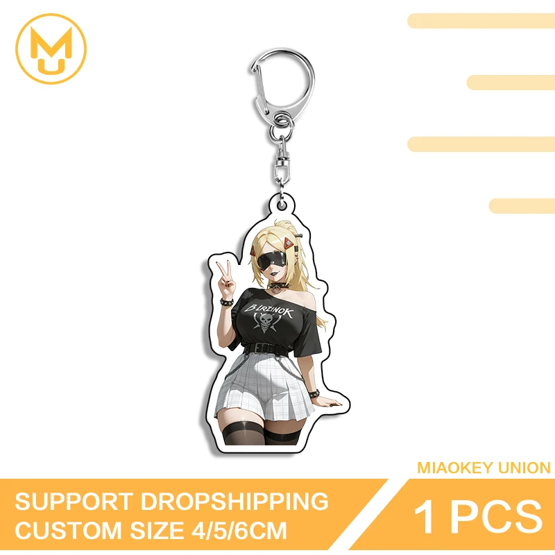 Zenless Zone Zero Goth Girl Keychains Alluring Attractive Lighting Merch Acrylic Stand Game Sexy For Backpack Clothes Gifts
