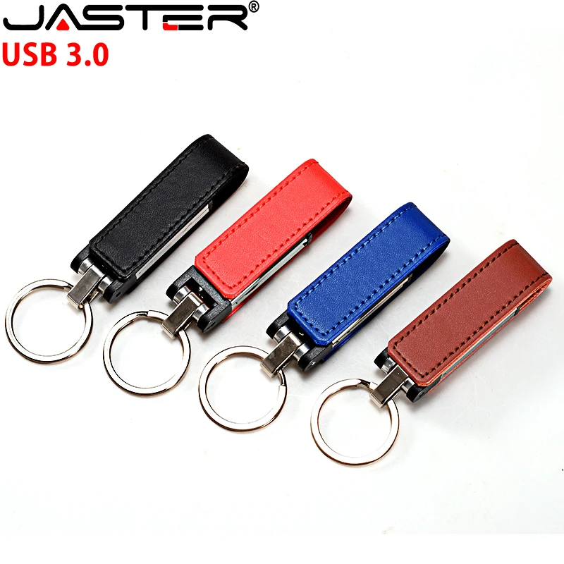 JASTER USB 3.0 Flash Drive 128GB Pretty USB3.0 64GB Blue Stick 32GB Leather Pen Drive 16GB Black U Disk 8GB  Brown Pendrive 4GB