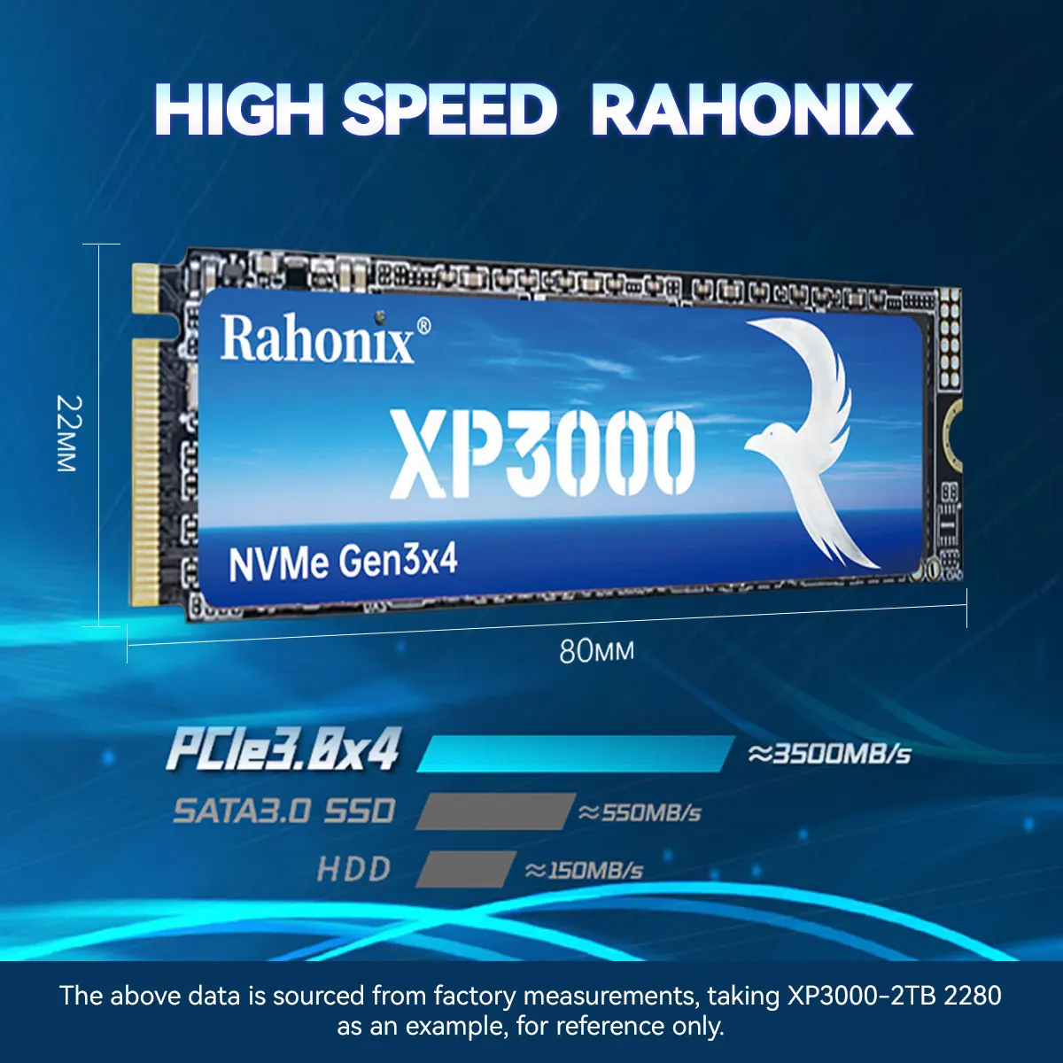 XP3000 SSD M.2 NVMe 2280 512GB PCIe 3.0 M2 3500MB/s M2 2280 Internal Solid State Drive for Laptop Desktop