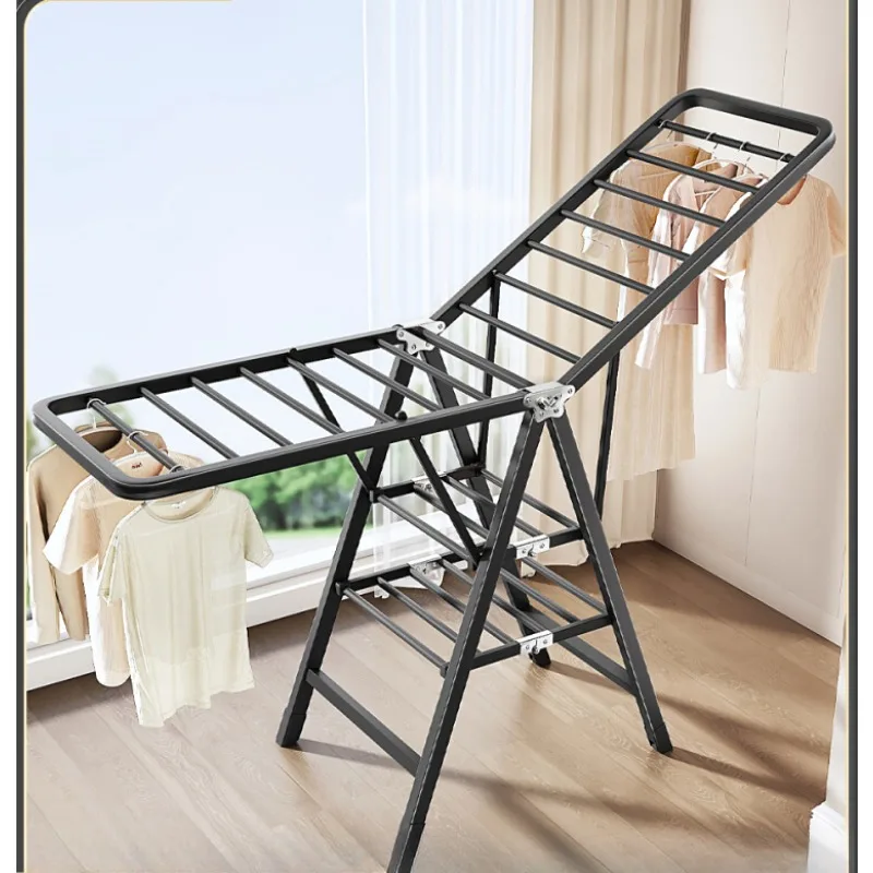 

Folding drying rack Floor-to-ceiling household bedroom Balcony drying rack Indoor cooling hanging rod drying quilt artifact