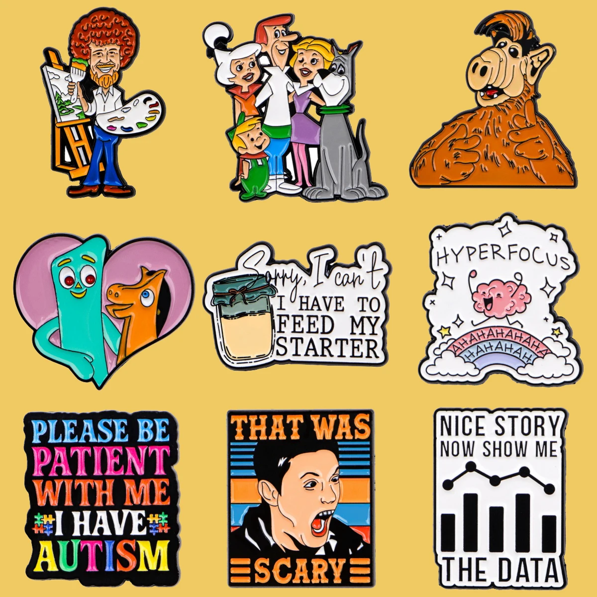 

Cartoon Enamel Pin Funny Data Quotes Brooch Pin Hat Lapel Pin Backpack Bags Badges Unique Gifts Clothing Accessories