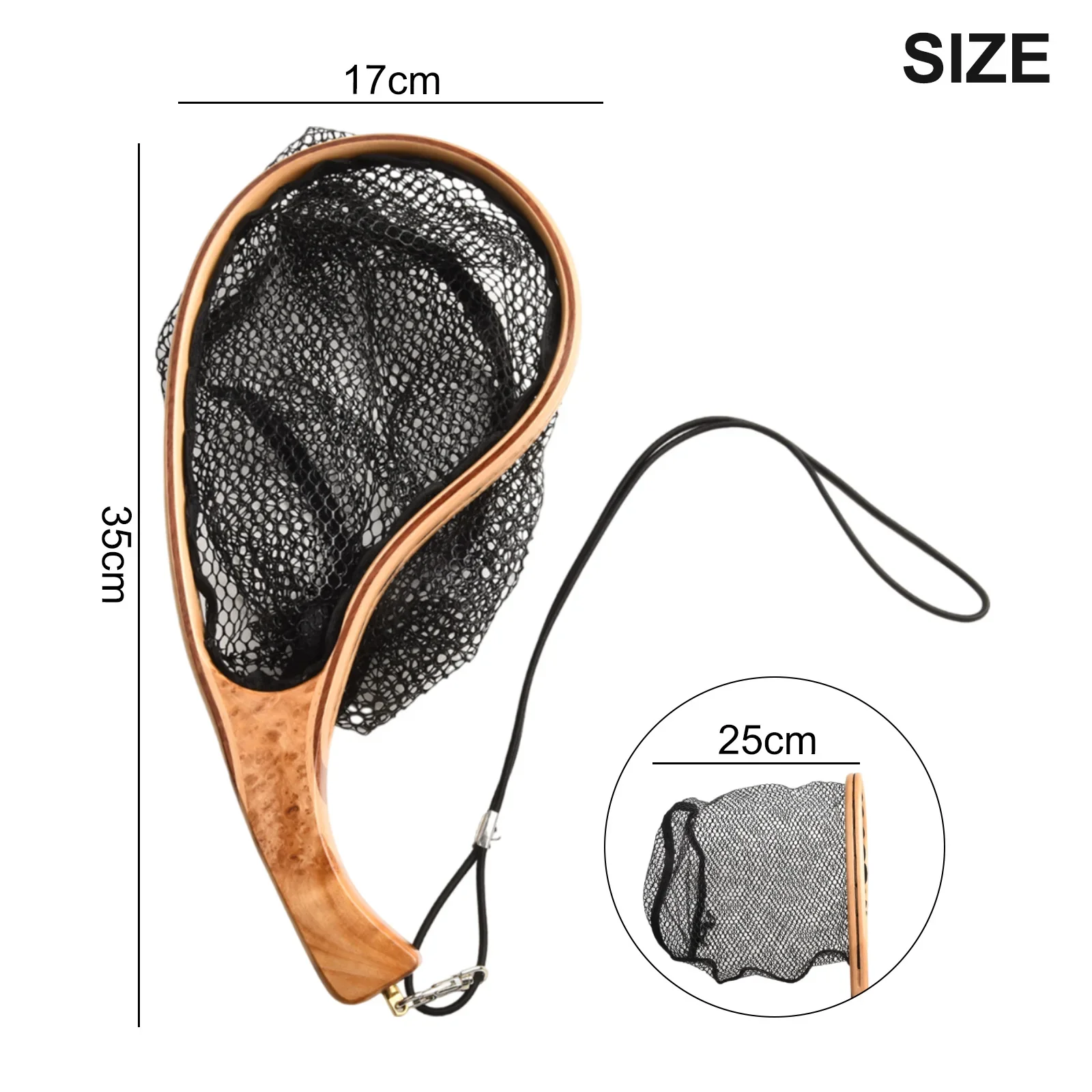 

Release Net Fly Fishing Net Stream Fishing Net Functional Landing Catch Wood+plastic For Stream Fishing 35*17*25cm