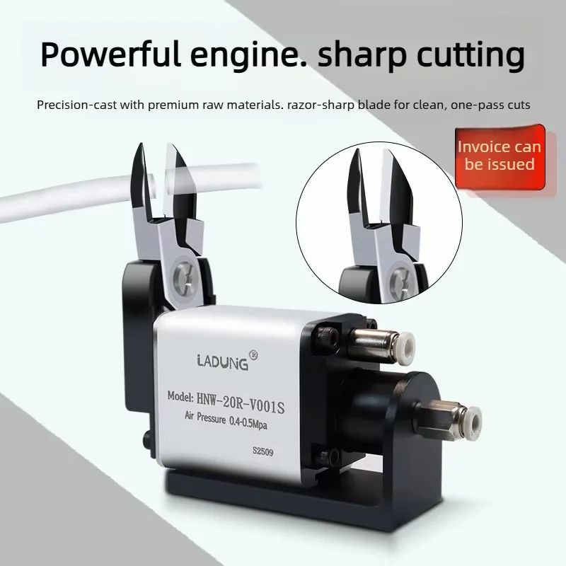 LADUNG HNW-20R-V001S Micro Pneumatic Scissors Thin Blade High Precision Displacement Air Nipper Cutter Shear Head