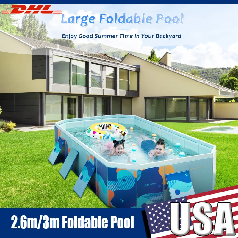 

Foldable Pool Large Non-Inflatable Swimming Pool For Kids Adult Collapsible Water Pools Portable Folding Kids Pools for Backyard