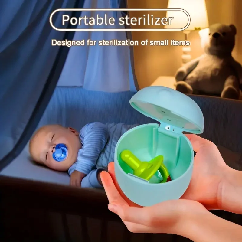 Portable Baby Pacifier Sterilizer Box Mini UV Light Sterilizer Box For Baby Pacifier, Bottle Nipples, Teethers Breast Pump