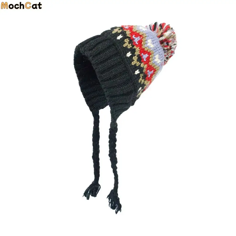 

Cute Autumn Winter Children Knitted Hat Warm All-match Boys Girls Beanie Cap Thick Outdoor Ear Protection Hats Gifts