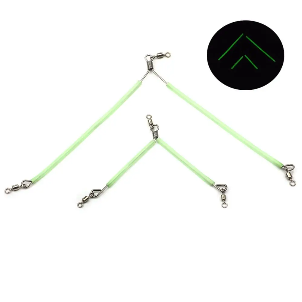 5PCS T-shaped Fishing Balance Connector Trident Luminous Luminous Tube Balance Bracket Hollow Design 3 Way Line Swivel