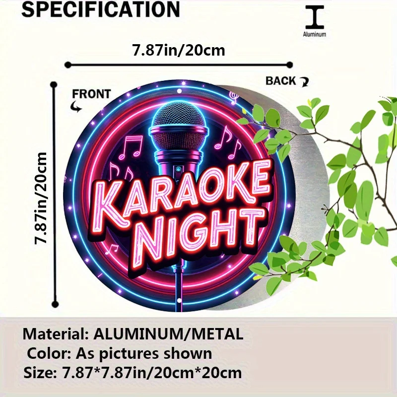 2D LED Neon Sign Karaoke Night Microphone Music Notes USB Rechargeable Glowing Wall Art Decor for Home Bar Party Club Indoor Out