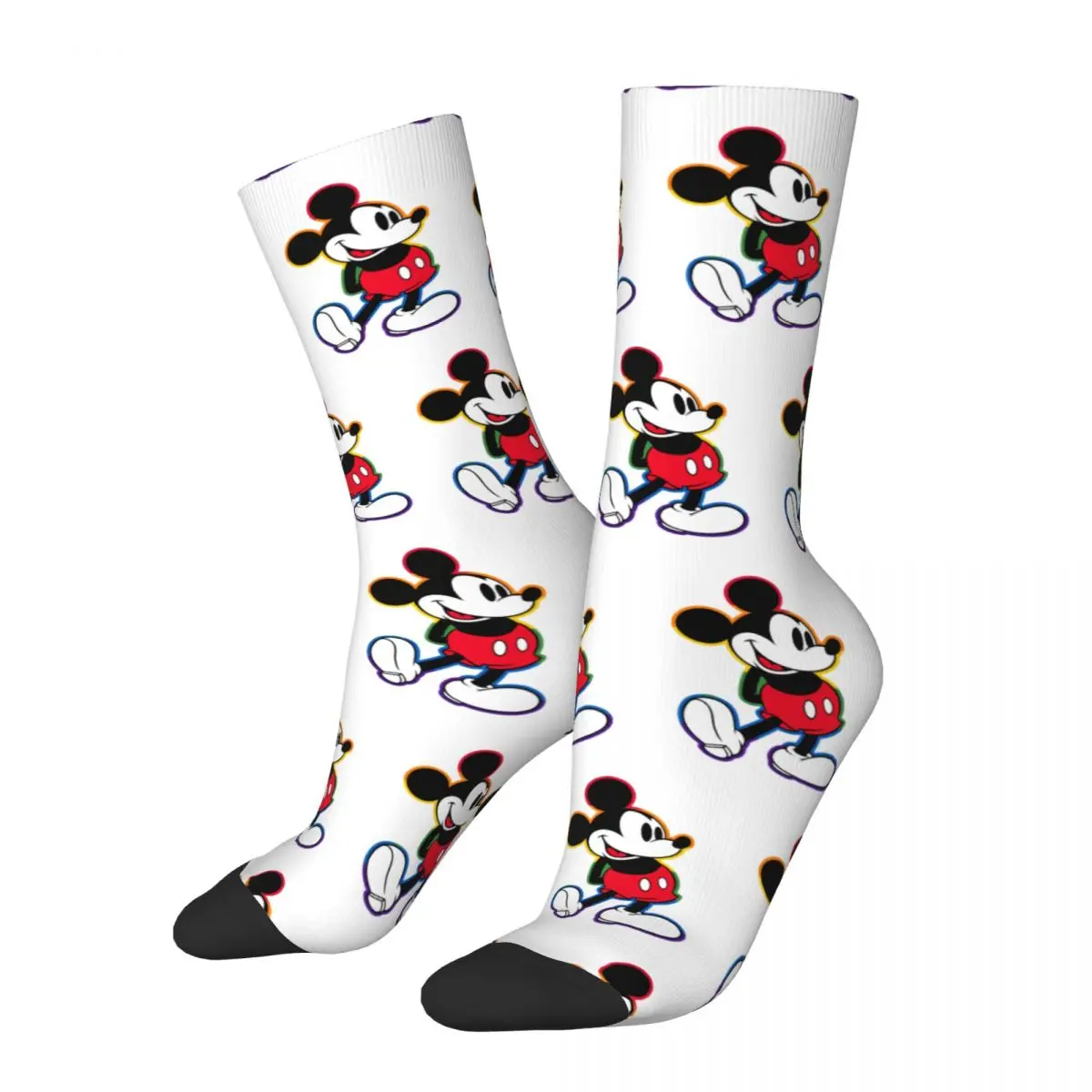 

Mickey Rainbow Outline Merchandise Crew Socks Cozy Sport Crew Sock Cute for Women's Small Gifts