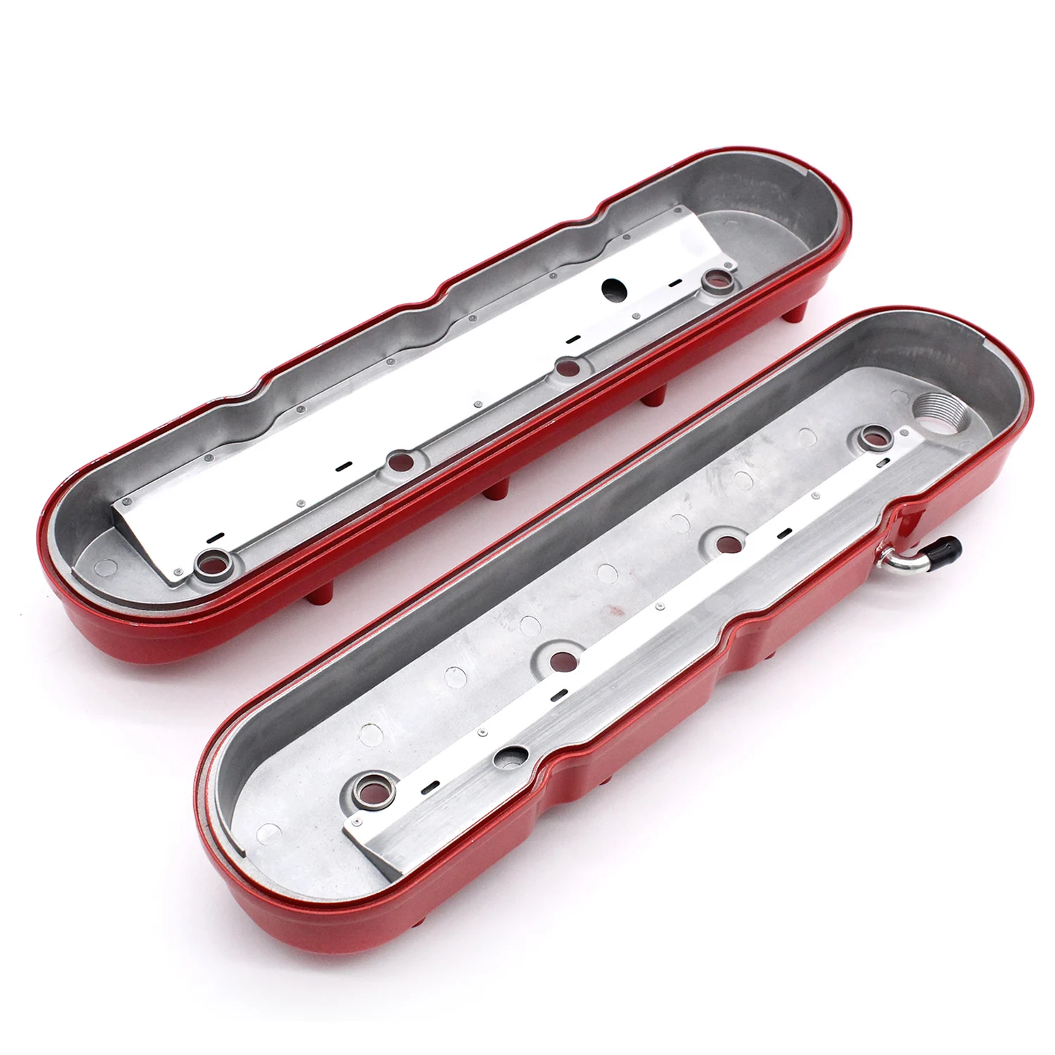 2 stücke Neue Aluminium Glanz Rot Hohe LS Ventil Abdeckungen Für Chevy LS1 LS2 LS3 LS6 Auto Teile
