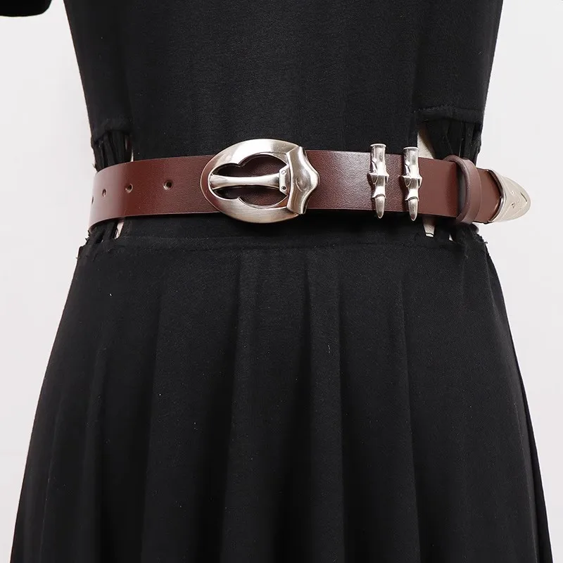 Women's Fashion Genuine Leather Cummerbunds Female Dress Corsets Waistband Belts Decoration Wide Belt R332