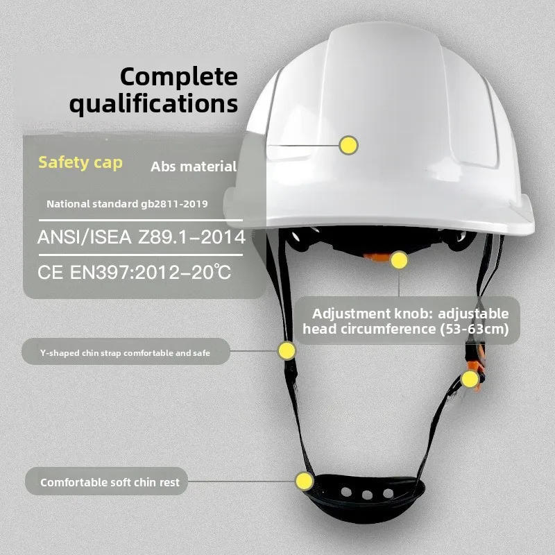 High-Quality ABS Construction Safety Helmet with Goggles And Visor ANSI Certified Industrial Work Hard Hat with Light Head Prote