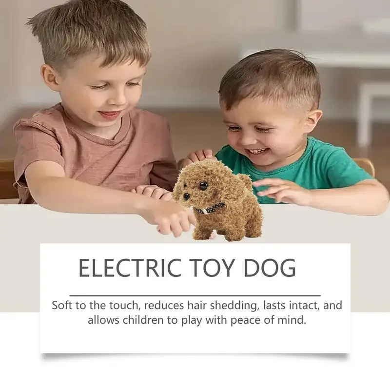 Giocattolo elettronico per cuccioli di peluche per cani Giocattolo interattivo per cani di peluche Adorabile cucciolo elettronico ambulante Caratteristiche che cammina la coda che abbaia