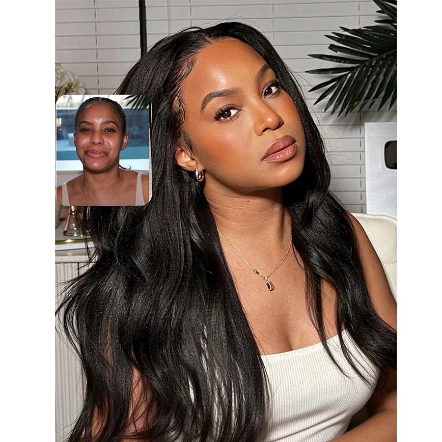 Yaki Straight Full Lace Wig Malaysia Human Hair Wig Full Lace Wig With Baby Hair For Women
