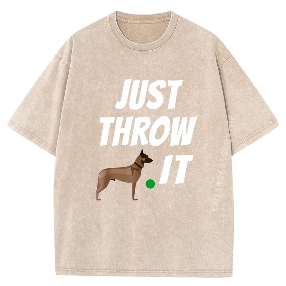 

Бельгийский Малинуа Just Throw It Хип-хоп Повседневные футболки Модные роскошные дизайнерские футболки Идея подарка Футболки Винтажная стираная одежда