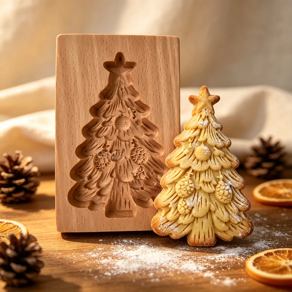 Wooden Speculaas Molds, Christmas DIY 3D Carved Embossed Biscuit Cutter Moulds, Springerle Molds, for Gingerbread, Festival Gift