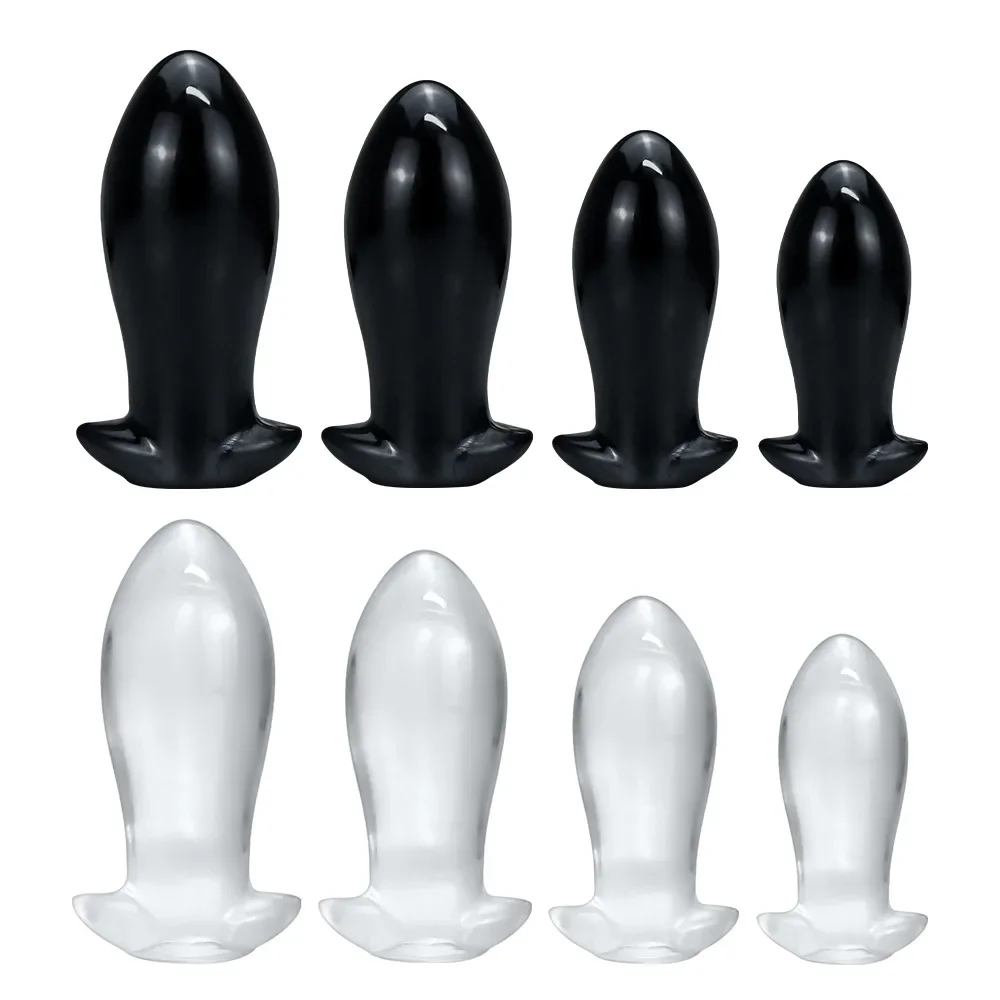 Four Sizes Dragon Eggs Shaped Clear Light Cheap TPE Anal Butt Plugs Vestibule Super Large Soft Unisex Anus Masturbator Sex Toys