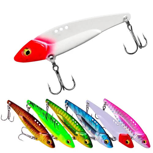 Imagen 2 del producto Señuelo VIB con ojos 3D, 5g, 7g, 15g, 17g, 20g, cuchara equilibradora, Spinner, pintura, señuelo de pesca, cebo duro, aparejos de pesca, anzuelo triple, 1 ud.