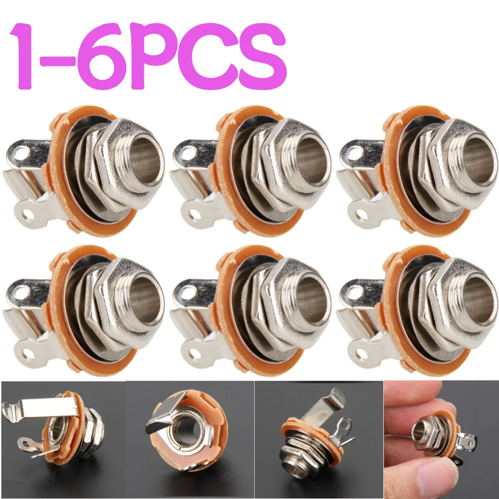 6.35mm Electric Guitar Output Jack 2-Conductor Mono Mount Jack Noise Reduction Guitar Parts Accessories for Electric Guitar Bass