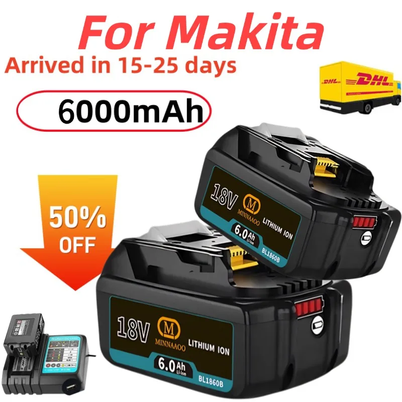 

NEW Genuine For Makita 18V Battery 6.0Ah BL1830B BL1850B BL1860B Genuine Replacement for LXT400 Power Packs