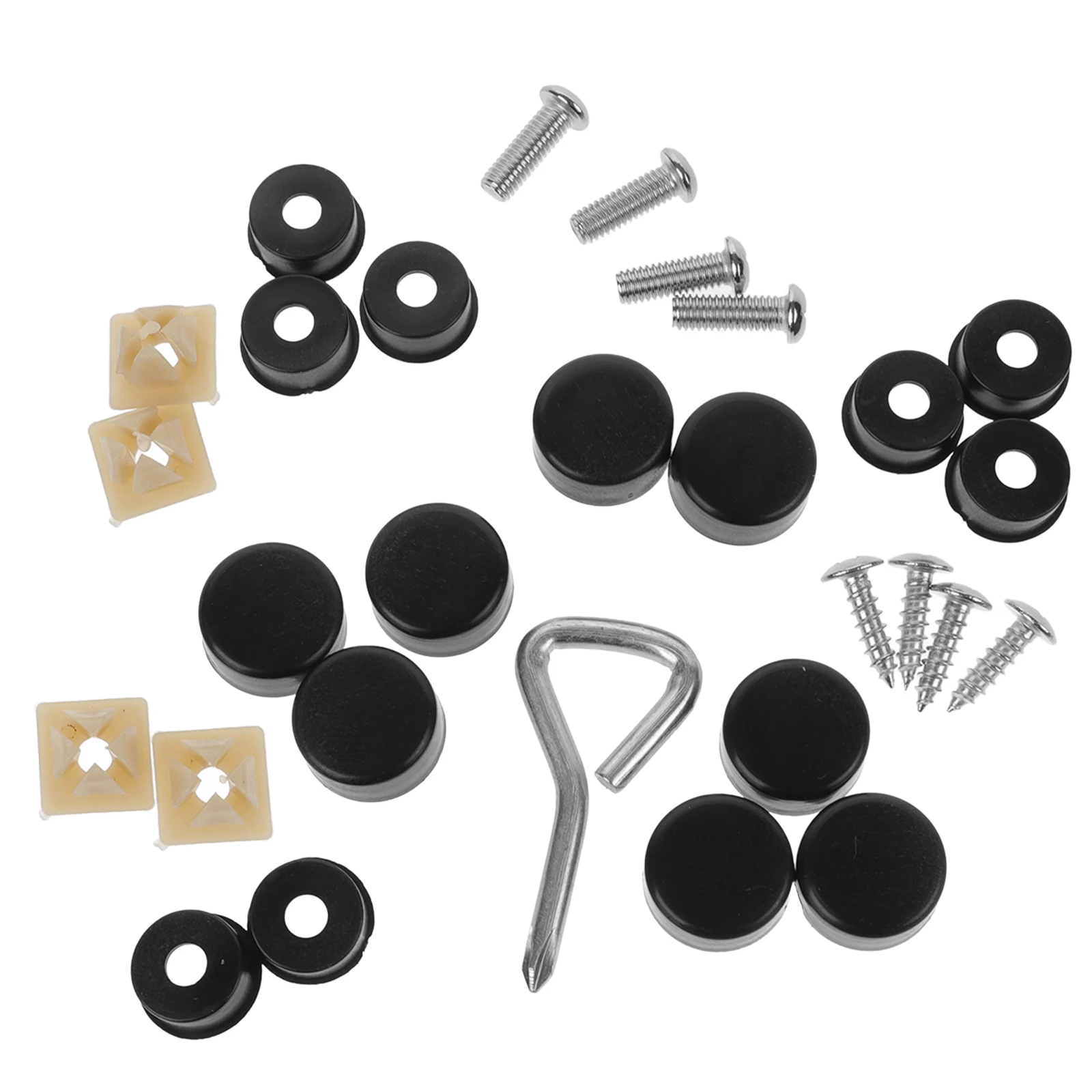 

License Plate Frame Screws Accessories Car for Fixing Fastener Black Fasteners Mount