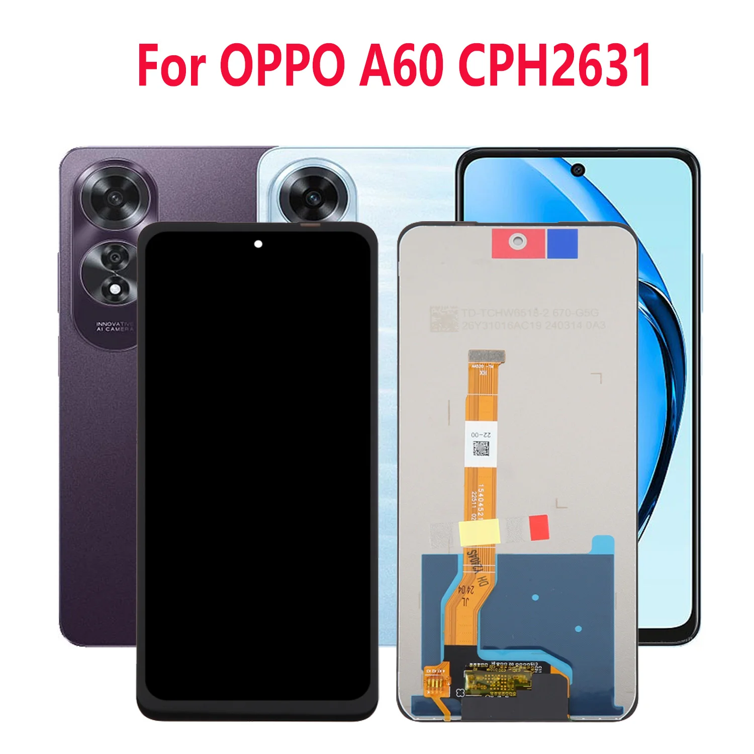 

For OPPO A60 CPH2631 LCD Display Touch Screen Digitizer Glass Panel