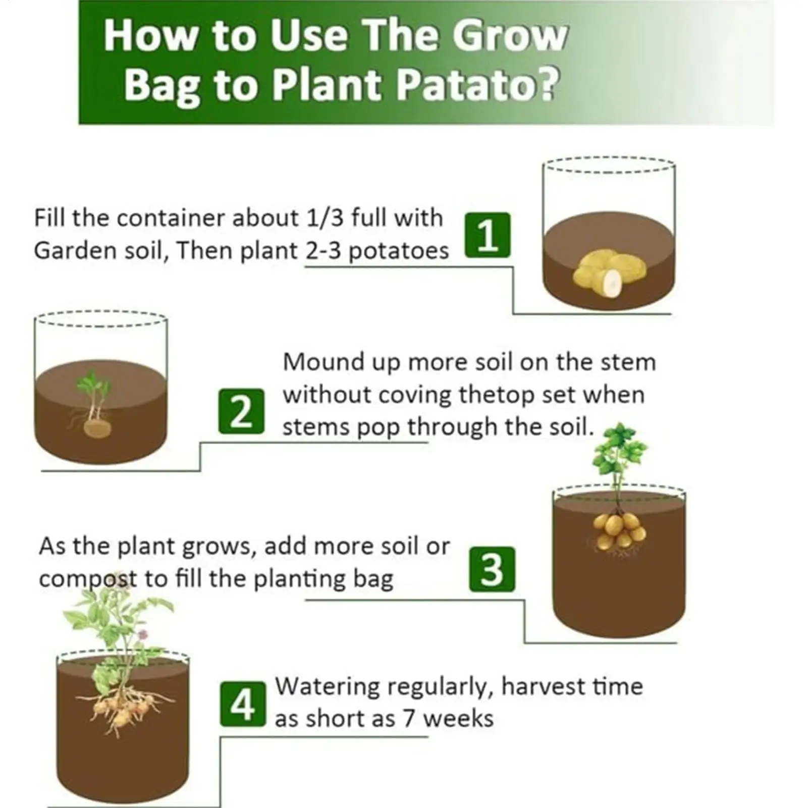 

Plant Grow Bags 3 Piece 10 Gallon Reusable Garden Pots With Handles Potato Growing Pots For Indoor Outdoor Yard Patio Windowsill