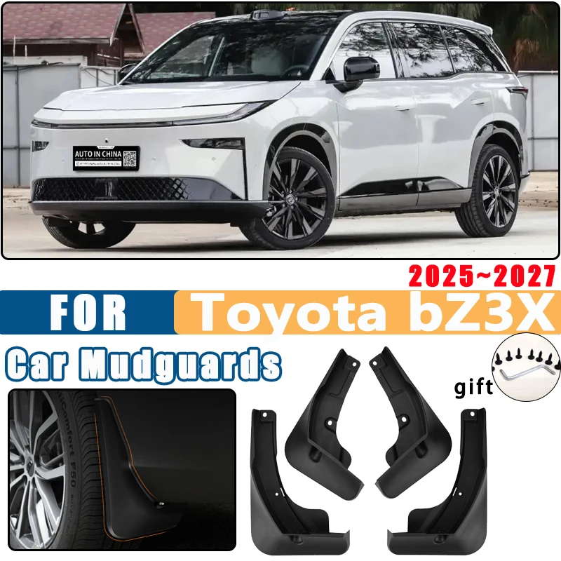 

4X автомобильные брызговики для Toyota bZ3X 2025 2026 2027, брызговики на крыло, переднее колесо, автозапчасти, защита, аксессуары