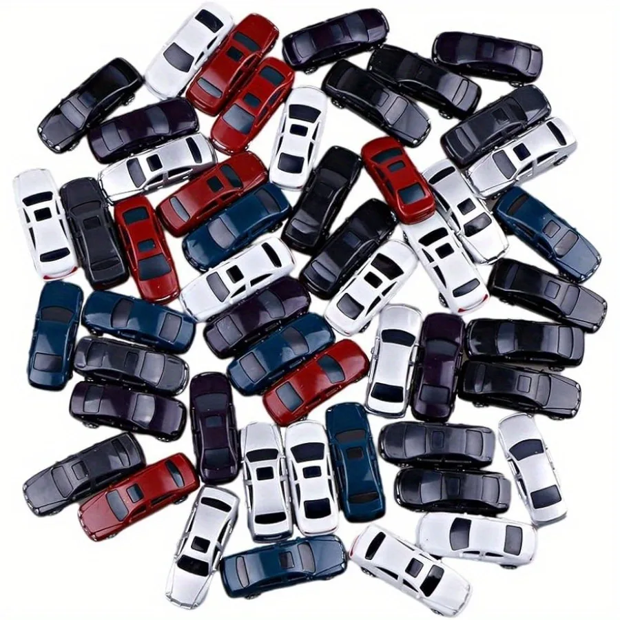 Plastic Miniature Car Models for Diorama, 1:100-1:300 Scale - Painted Vehicle Set for Architectural Model, Scene Layout, and San