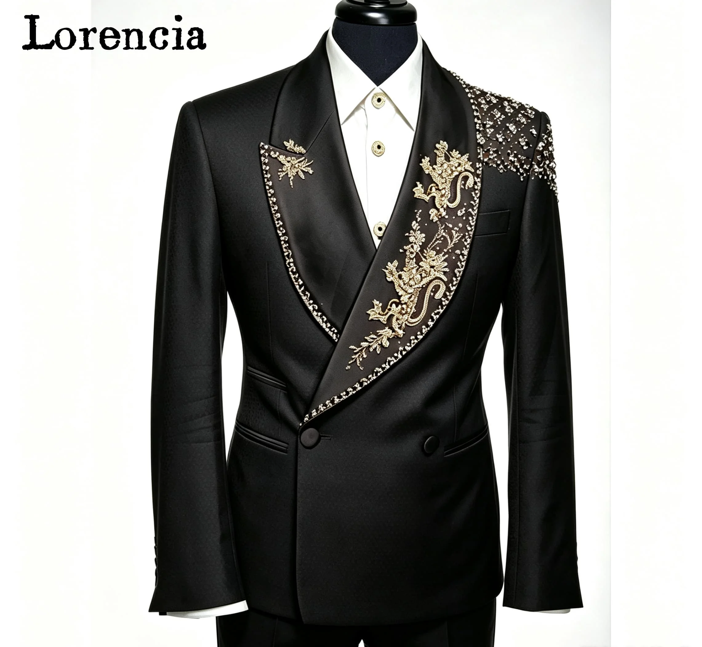Handmade Men's Suits 2 Piece Set Slim Fit Groom Wedding Tuxedo Formal Business Blazer Pants Customized men's suits and separates