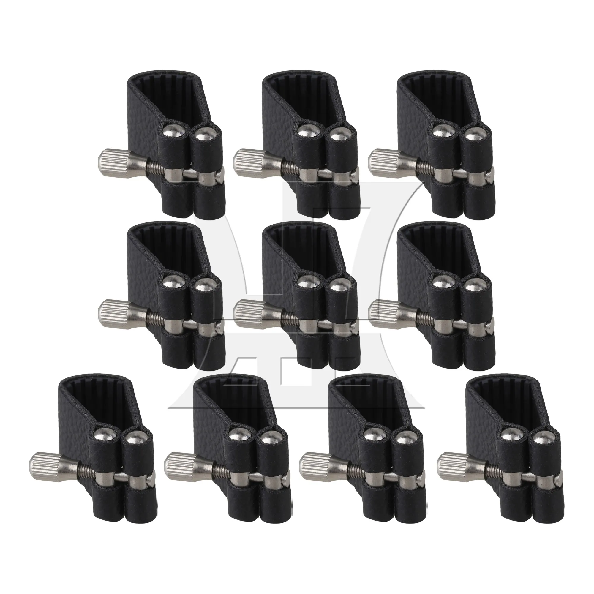 10 Pcs Black Leather Ligature Fastener for Alto Sax 1.3