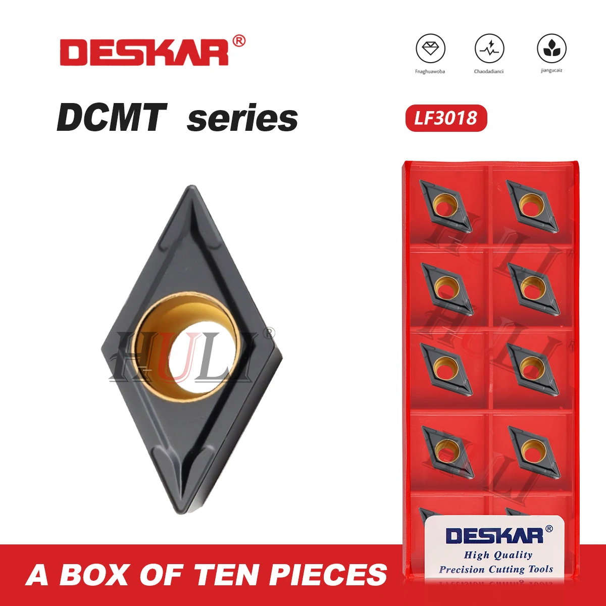 

DESKAR DCMT11T304 DCMT11T308 LF3018 100% Original Rhombus Blade CNC lathe Turning Cutting Tools Outer Circle Used For Cast Iron