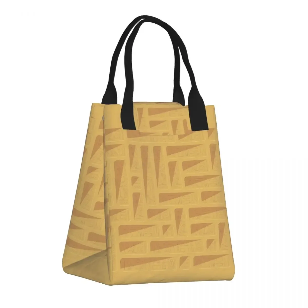 

Paper Lunch Box Tote Bag Egypt Hieroglyphic Fresh-keeping Hook Loop Thermal Insulation Lunch Bag