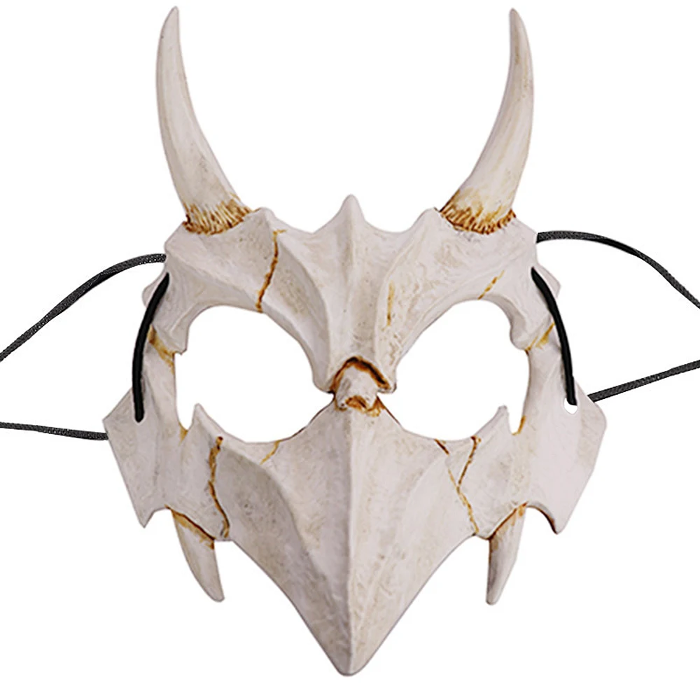 Halloween 3D Bone Partij Half Gezichtsmasker Schedel Cosplay Maskerade Carnaval Maskers Dragon Tiger Yaksha Tengu Ropeplay Kostuum Props