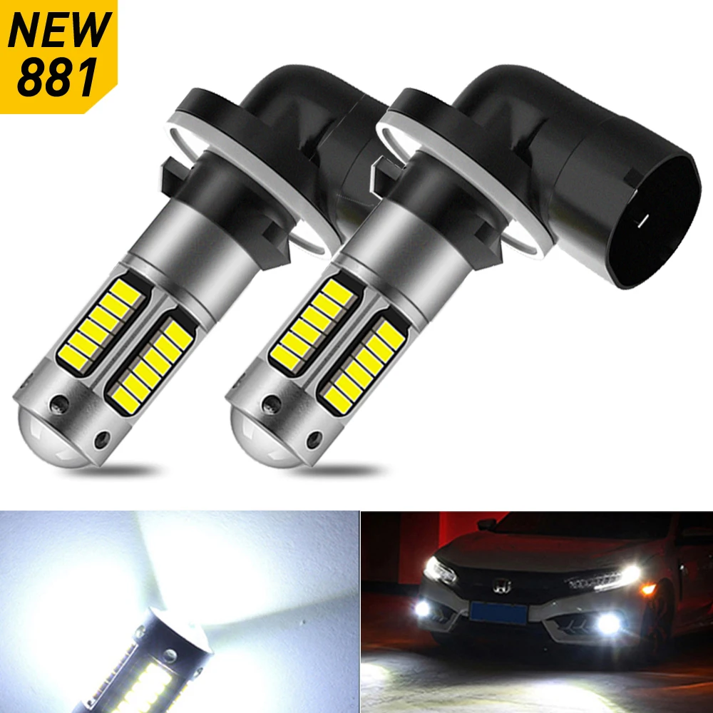 2 Stück H27W/2 881 H27 PGJ13 LED 12V Scheinwerfer Canbus Fehlerfrei Weiß Motorrad Nebelscheinwerfer Auto Turbo Diodenlampe Kein Adapter Erforderlich