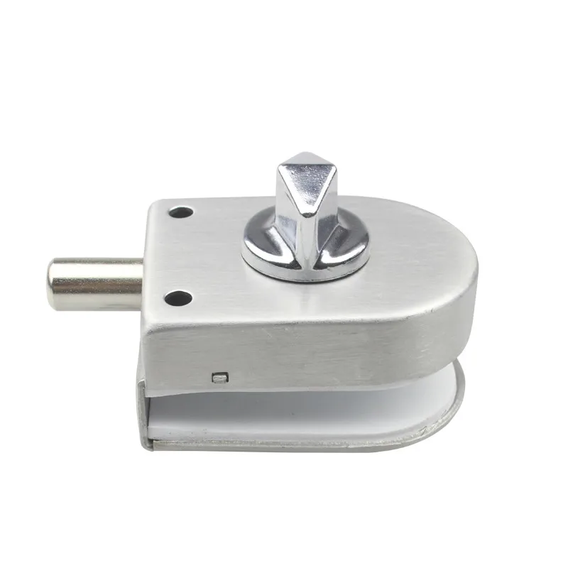 Keyless manual lock for glass doors with floor latch