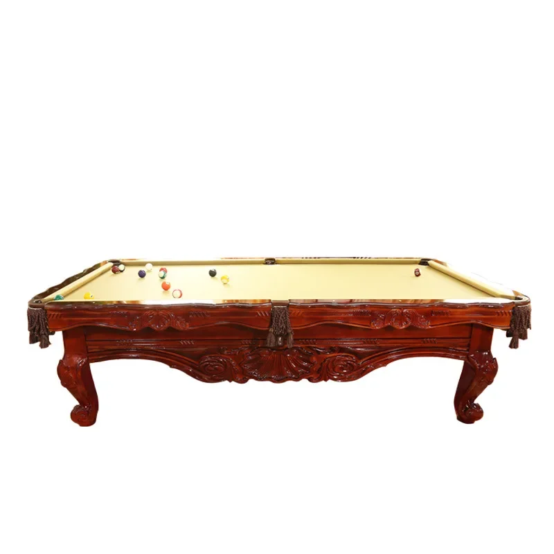 Standard Home Villa Club Solid Wood Billiards Table Hand Carved American Black Eight Billiards Table Marble Table