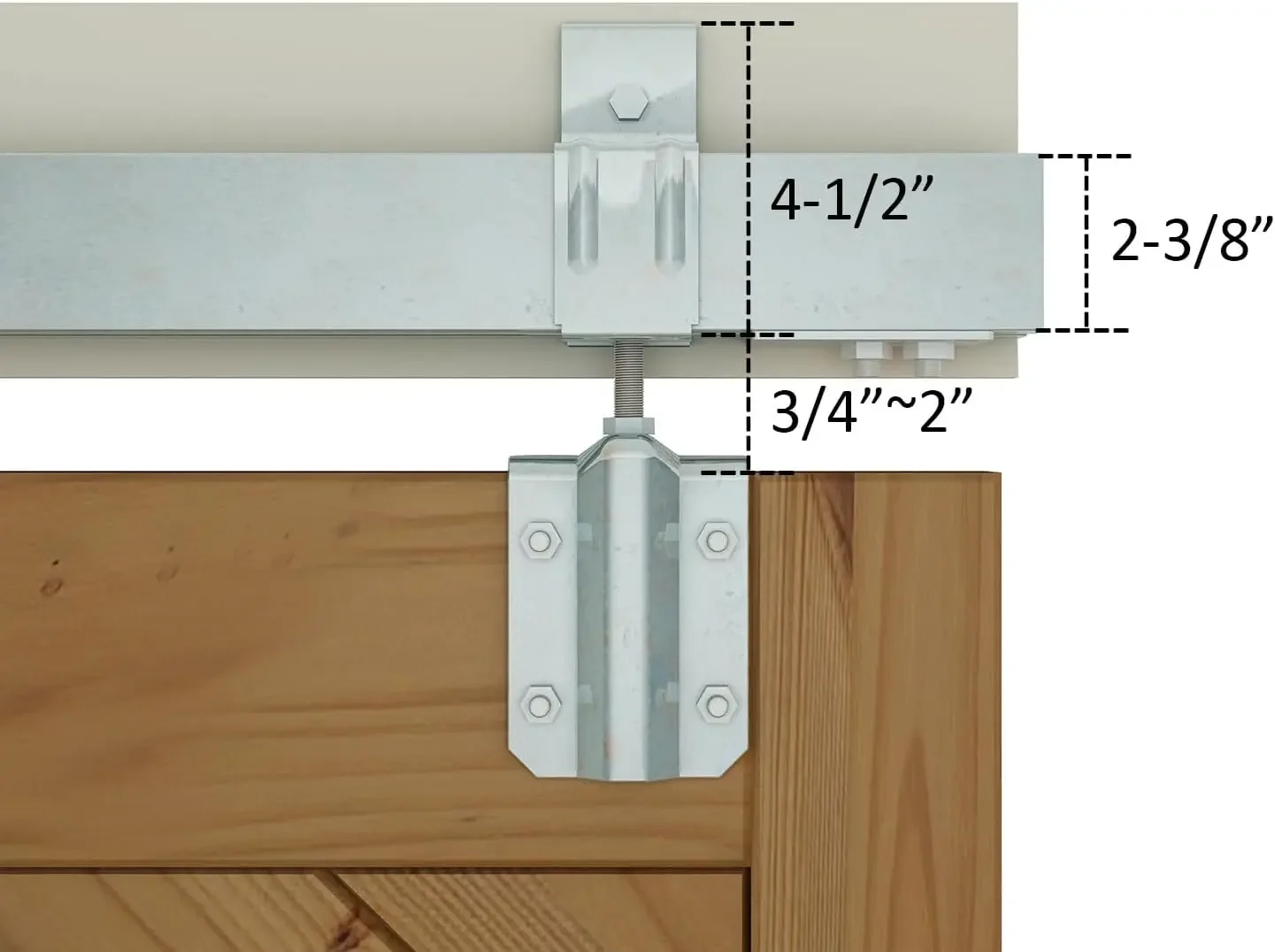 Diyhd 16ft Grondstof Splinter Box Track Dubbele Schuifdeur Hardware