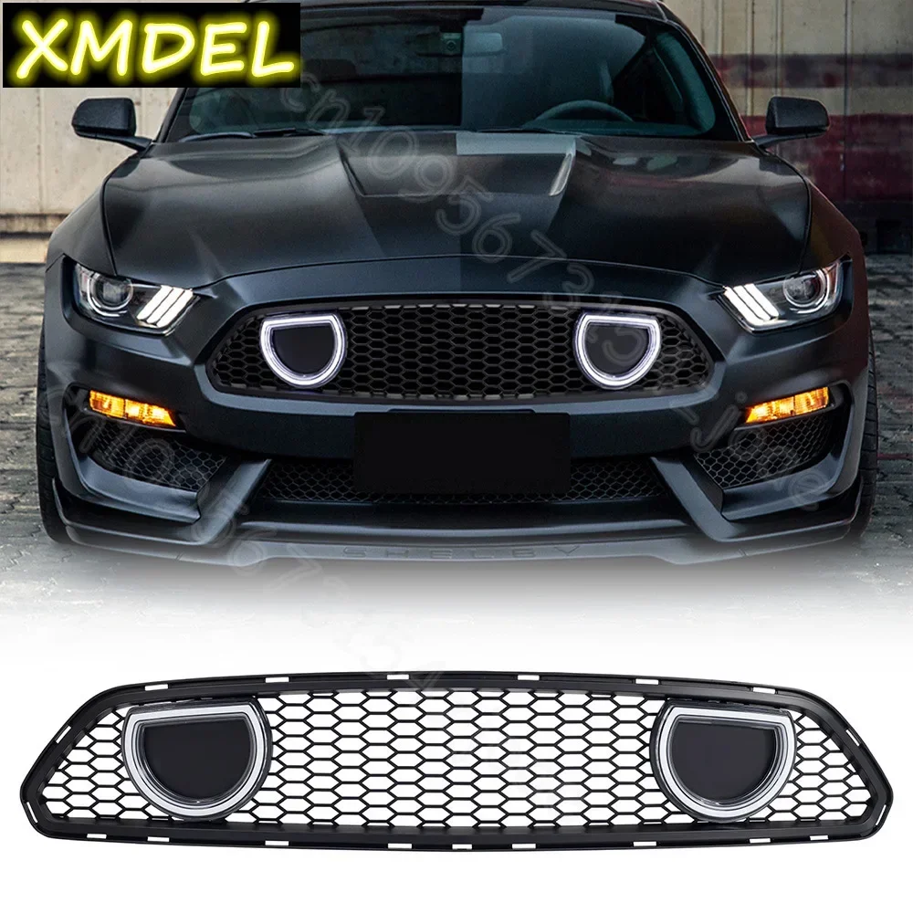 

Front Grille with Light for Ford Mustang GT500 2015 2016 2017 Modified Mach1 Style Bumper Net Radiator Grill Mask Accessories